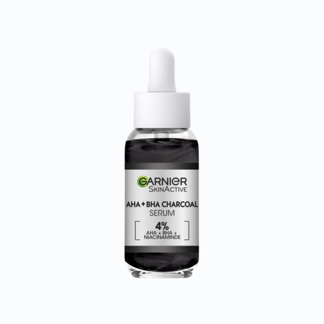 Garnier 4% AHA + BHA & Niacinamide Charcoal Face Serum 30ml