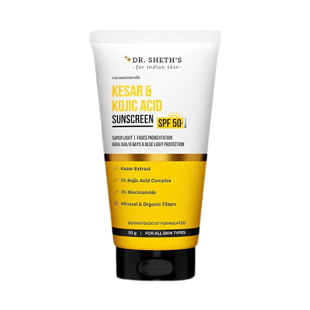 DR.SHETH'S Kesar & Kojic Acid Sunscreen SPF 50+ PA ++++ 50g