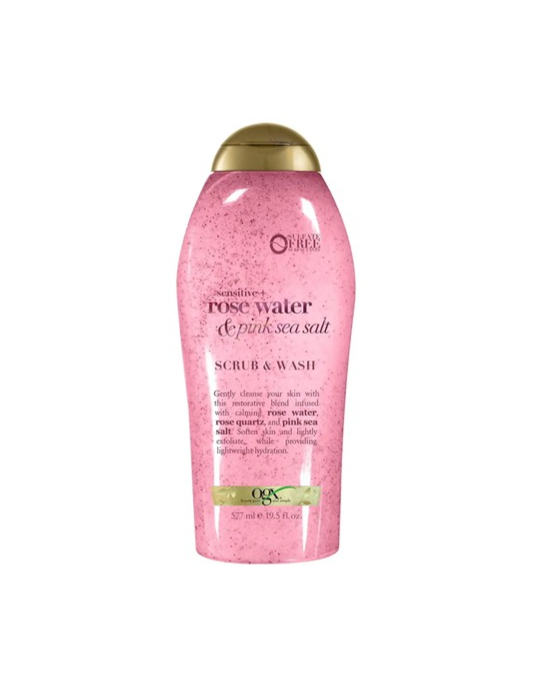 Ogx SENSITIVE + Rose Water & Pink Sea Salt Scrub & Wash 577ml