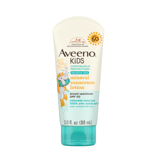 Aveeno Kids Continuous Protection Broad Spectrum SPF 50 Mineral Sunscreen 88ml