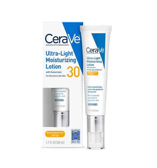 Cerave ultra light moisturizing lotion spf 30 - 50ml normal to oily skin